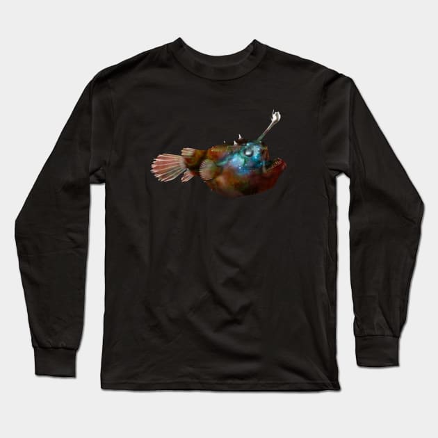 Galaxy Angler Fish Long Sleeve T-Shirt by Kristal Stittle